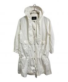 Denham（デンハム）の古着「VICTORIA 2WAY COAT  ヴィクトリア 2ウェイ コート  ナイロンコート　ナイロンジャケット　デザインコート　アウター　日本製」｜ホワイト