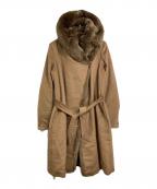 MaxMaraマックスマーラ）の古着「アルパカウール フーデッドロングコート　アウター　イタリア製」｜ベージュ