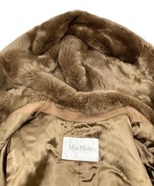 MaxMara（マックスマーラ）MaxMara (マックスマーラ) アルパカウール フーデッドロングコート　アウター　イタリア製 ベージュ サイズ:36の古着・服飾アイテム