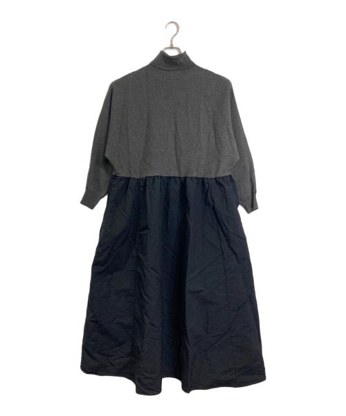 BEARDSLEY（ビアズリー）BEARDSLEY (ビアズリー) ニットコンビギャザーワンピース　ロングワンピース　マキシワンピース グレー×ブラック サイズ:1の古着・服飾アイテム