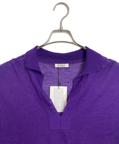 MACPHEE（マカフィー）MACPHEE (マカフィー) シアーウールブレンド スキッパープルオーバー　シアーニット パープル サイズ:S 未使用品の古着・服飾アイテム