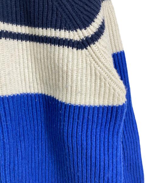 COMFORTABLE REASON（コンフォータブルリーズン）COMFORTABLE REASON (コンフォータブルリーズン) パネルニット　長袖ニット ネイビー×ブルー サイズ:Lの古着・服飾アイテム