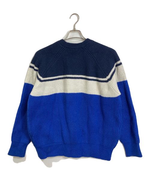 COMFORTABLE REASON（コンフォータブルリーズン）COMFORTABLE REASON (コンフォータブルリーズン) パネルニット　長袖ニット ネイビー×ブルー サイズ:Lの古着・服飾アイテム