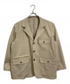 PWAプア）の古着「ストレッチツイル ワーク テーラードジャケット　アウター　ライトアウター」｜ベージュ