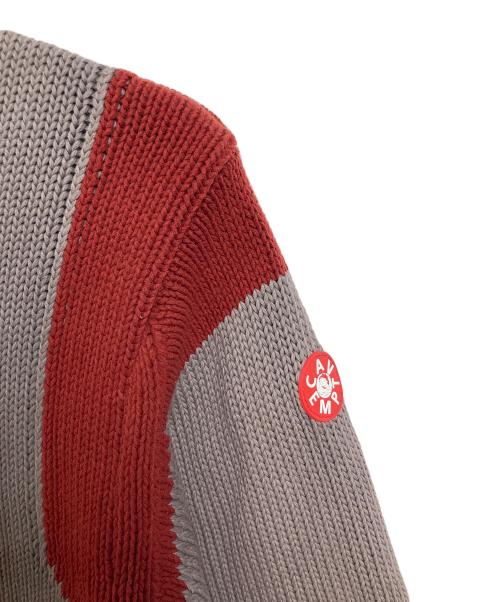 C.E（シーイー）C.E (シーイー) cav empt (シーイー) バイカラーニット　長袖ニット 日本製 ブラウン×レッド サイズ:Sの古着・服飾アイテム