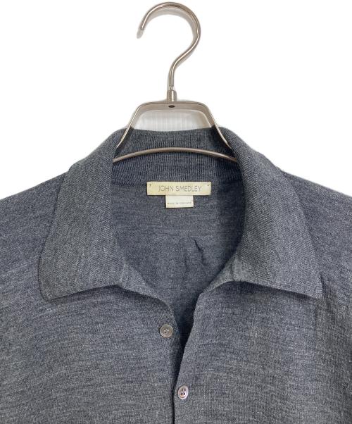 JOHN SMEDLEY（ジョンスメドレー）JOHN SMEDLEY (ジョンスメドレー) OLD ニットポロシャツ　長袖シャツ　イングランド製 グレー サイズ:Mの古着・服飾アイテム