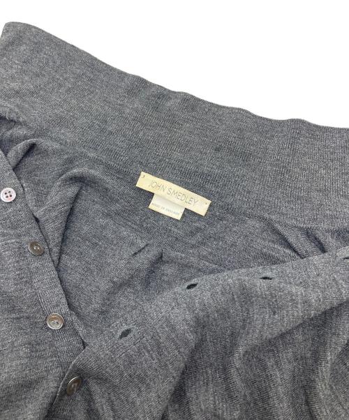 JOHN SMEDLEY（ジョンスメドレー）JOHN SMEDLEY (ジョンスメドレー) OLD ニットポロシャツ　長袖シャツ　イングランド製 グレー サイズ:Mの古着・服飾アイテム