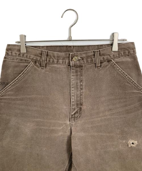 CarHartt（カーハート）CarHartt (カーハート) ペインターパンツ　ワークパンツ　コットンパンツ　5ポケット　USA製　革パッチ ブラウン サイズ:34×30の古着・服飾アイテム