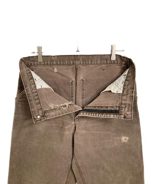 CarHartt（カーハート）CarHartt (カーハート) ペインターパンツ　ワークパンツ　コットンパンツ　5ポケット　USA製　革パッチ ブラウン サイズ:34×30の古着・服飾アイテム