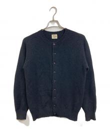 Needles（ニードルズ）の古着「イギリス製エルボーパッチニットカーディガン　ウールカーディガン　」｜ブラック