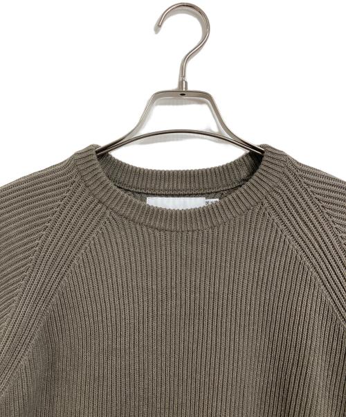 SO SHOP&HOSTEL（ソウショップアンドホステル）SO SHOP&HOSTEL (ソウショップアンドホステル) COTTON RAGLAN CREW NECK KNIT  コットン ラグラン クルーネック ニット  コットンニット　長袖ニット　日本製 カーキ サイズ:Mの古着・服飾アイテム