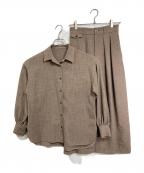 M7daysエムセブンデイズ）の古着「リネンライクシャツ+スカートセットアップ　シャツ　ロングスカート　日本製」｜ベージュ