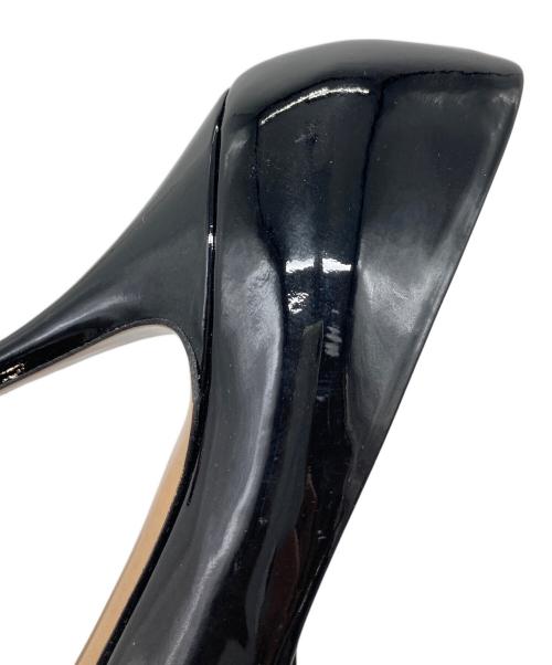 Salvatore Ferragamo（サルヴァトーレ フェラガモ）Salvatore Ferragamo (サルヴァトーレ フェラガモ) ヴァラリボンヒールパンプス　ハイヒール　セレモニー　イタリア製 ブラック サイズ:6の古着・服飾アイテム