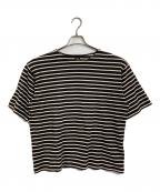 BATONERバトナ―）の古着「COTTON-LINEN SHORT SLEEVE BASQUE SHIRT  コットン リネン ショート スリーブ バスク シャツ　日本製」｜ブラウン×ベージュ