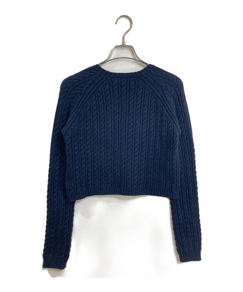 MACPHEE（マカフィー）MACPHEE (マカフィー) ハイブリットコットンケーブル クルーネックプルオーバー　長袖ニット ネイビー サイズ:Sの古着・服飾アイテム