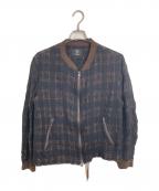 bukhtブフト）の古着「RIB BLOUSON  リブブルゾン　アウター　ライトアウター　日本製」｜ブラウン