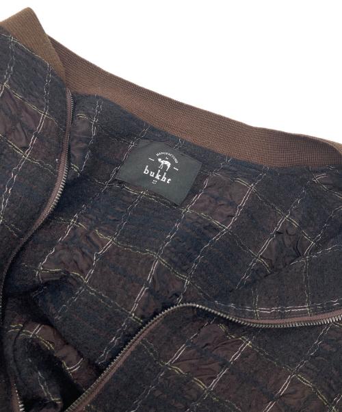 bukht（ブフト）bukht (ブフト) RIB BLOUSON  リブブルゾン　アウター　ライトアウター　日本製 ブラウン サイズ:1（M）の古着・服飾アイテム