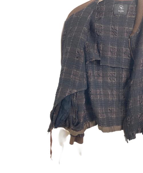 bukht（ブフト）bukht (ブフト) RIB BLOUSON  リブブルゾン　アウター　ライトアウター　日本製 ブラウン サイズ:1（M）の古着・服飾アイテム