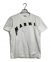 MARNI（マルニ）の古着「アーチ ロゴ プリント クルーネックＴシャツ」｜ホワイト×ブラック