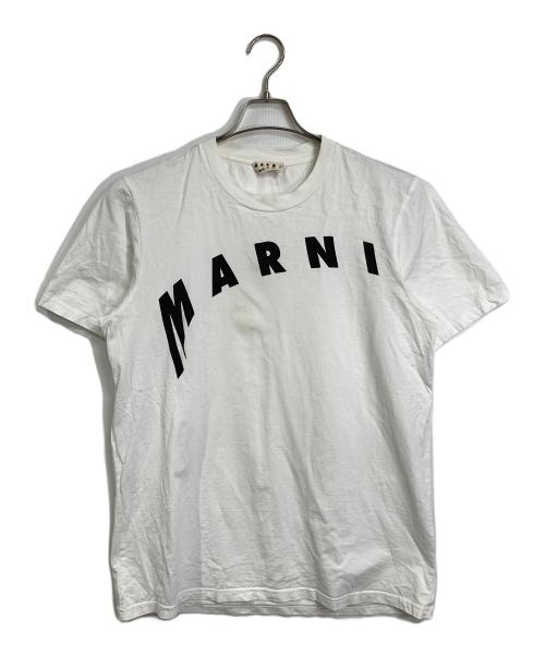 MARNI（マルニ）MARNI (マルニ) アーチ ロゴ プリント クルーネックＴシャツ ホワイト×ブラック サイズ:50の古着・服飾アイテム