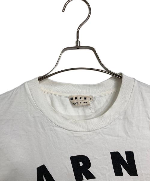 MARNI（マルニ）MARNI (マルニ) アーチ ロゴ プリント クルーネックＴシャツ ホワイト×ブラック サイズ:50の古着・服飾アイテム