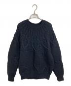 BATONERバトナ―）の古着「SPREAD ALAN CREW NECK ニット　アランニット」｜ブラック