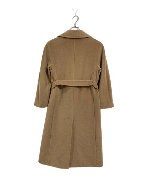 MaxMara（マックスマーラ）MaxMara (マックスマーラ) ヴァージンウールダブルコート　ロングコート　ウールコート　アウター　イタリア製 ベージュ サイズ:34の古着・服飾アイテム