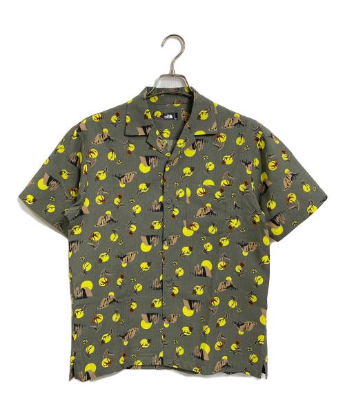 THE NORTH FACE（ザ ノース フェイス）THE NORTH FACE (ザ ノース フェイス) ショートスリーブクライミングサマーシャツ　半袖シャツ　総柄　スポーツ　アウトドア グリーン サイズ:Mの古着・服飾アイテム