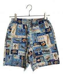 Patagonia（パタゴニア）の古着「バギーズショーツ　水陸両用 水着 スイムウェア　海 プール 川遊び 登山 ランニング ジム キャンプ フェス  インナー　メッシュ　スポーツ　アウトドア　総柄」｜ベージュ×ネイビー