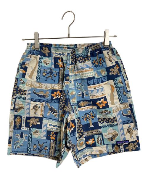 Patagonia（パタゴニア）Patagonia (パタゴニア) バギーズショーツ　水陸両用 水着 スイムウェア　海 プール 川遊び 登山 ランニング ジム キャンプ フェス  インナー　メッシュ　スポーツ　アウトドア　総柄 ベージュ×ネイビー サイズ:XSの古着・服飾アイテム