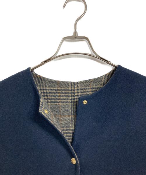 MACKINTOSH PHILOSOPHY（マッキントッシュ フィロソフィー）MACKINTOSH PHILOSOPHY (マッキントッシュ フィロソフィー) ノーカラーリバーシブルコート　ロングコート　アウター ネイビー サイズ:38の古着・服飾アイテム