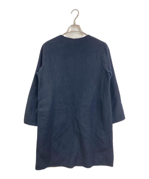 MACKINTOSH PHILOSOPHY（マッキントッシュ フィロソフィー）MACKINTOSH PHILOSOPHY (マッキントッシュ フィロソフィー) ノーカラーリバーシブルコート　ロングコート　アウター ネイビー サイズ:38の古着・服飾アイテム