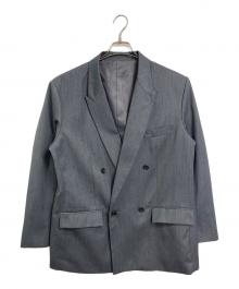 Lui's（ルイス）の古着「2Bダブルテーラードジャケット　アウター　ライトアウター　セレモニー　フォーマル」｜グレー