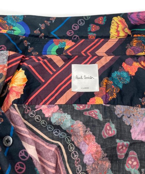 PAUL SMITH（ポールスミス）PAUL SMITH (ポールスミス) ストロベリースカルプリントシャツ　長袖シャツ　総柄　日本製 ブラック×オレンジ サイズ:XLの古着・服飾アイテム