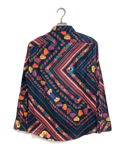 PAUL SMITH（ポールスミス）PAUL SMITH (ポールスミス) ストロベリースカルプリントシャツ　長袖シャツ　総柄　日本製 ブラック×オレンジ サイズ:XLの古着・服飾アイテム