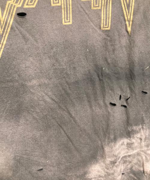 BALMAIN（バルマン）BALMAIN (バルマン) デストロイロゴダメージ加工Tシャツ　半袖カットソー　Tシャツ　Tee  フランス製 グレー サイズ:TUの古着・服飾アイテム