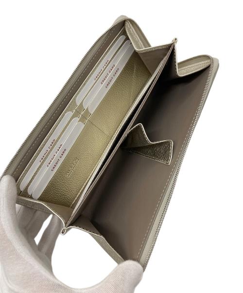 HIROFU（ヒロフ）HIROFU (ヒロフ) レザー スリム ロング ウォレット 405ディスク（シルバー）の古着・服飾アイテム