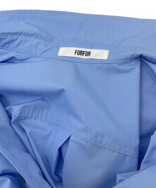 furfur（ファーファー）furfur (ファーファー) 25AW ベルト付きフリルシャツワンピース　ロングワンピース スカイブルー サイズ:FREEの古着・服飾アイテム