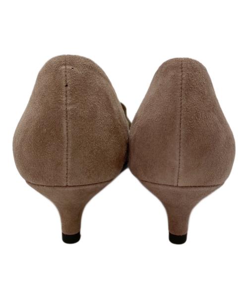 LANVIN en Bleu（ランバンオンブルー）LANVIN en Bleu (ランバンオンブルー) スウェードライクリボンパンプス　 ベージュ サイズ:23の古着・服飾アイテム