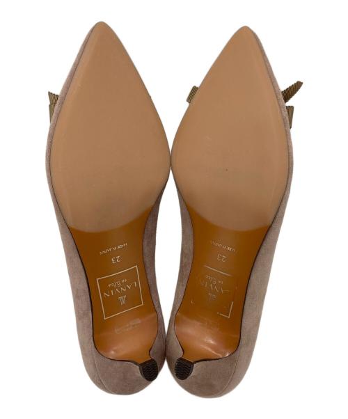 LANVIN en Bleu（ランバンオンブルー）LANVIN en Bleu (ランバンオンブルー) スウェードライクリボンパンプス　 ベージュ サイズ:23の古着・服飾アイテム