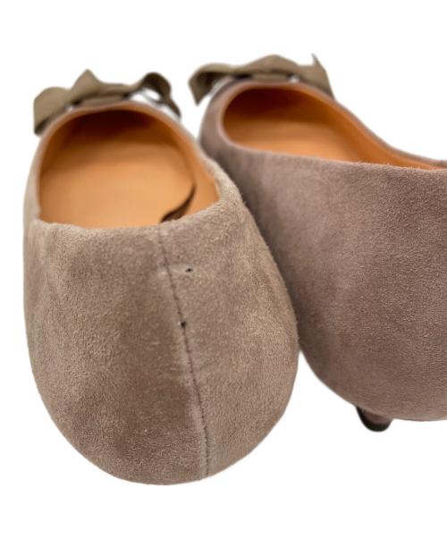 LANVIN en Bleu（ランバンオンブルー）LANVIN en Bleu (ランバンオンブルー) スウェードライクリボンパンプス　 ベージュ サイズ:23の古着・服飾アイテム