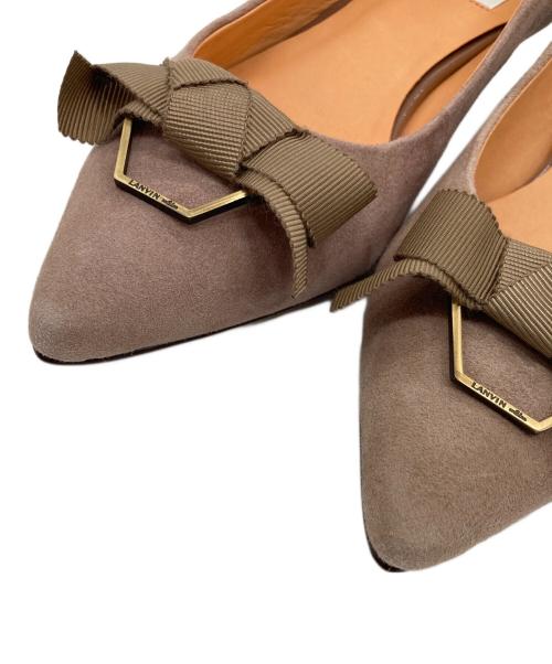 LANVIN en Bleu（ランバンオンブルー）LANVIN en Bleu (ランバンオンブルー) スウェードライクリボンパンプス　 ベージュ サイズ:23の古着・服飾アイテム