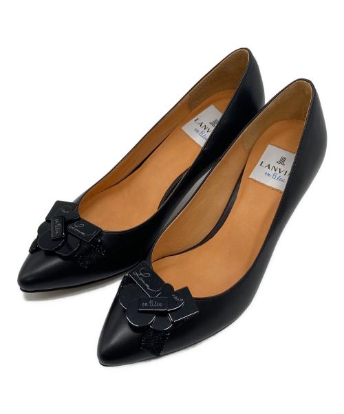 LANVIN en Bleu（ランバンオンブルー）LANVIN en Bleu (ランバンオンブルー) 130周年記念リボンパンプス ブラック サイズ:23の古着・服飾アイテム
