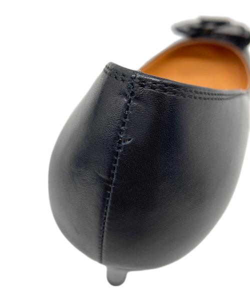 LANVIN en Bleu（ランバンオンブルー）LANVIN en Bleu (ランバンオンブルー) 130周年記念リボンパンプス ブラック サイズ:23の古着・服飾アイテム