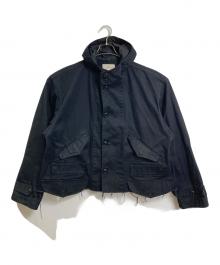 ZED（ジーイーディ）の古着「CUT OFF  OVERSIZE JACKET カットオフオーバーサイズジャケット　アウター　ライトアウター　USA製」｜ブラック