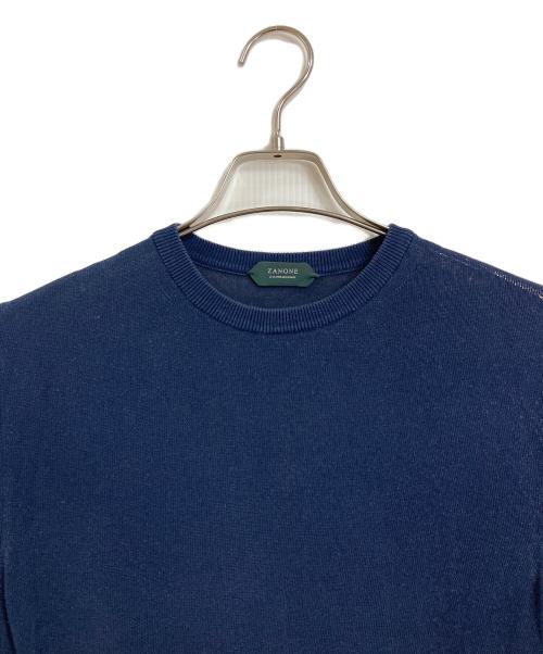 Zanone（ザノーネ）Zanone (ザノーネ) コットンニット　薄手ニット ネイビー サイズ:48の古着・服飾アイテム