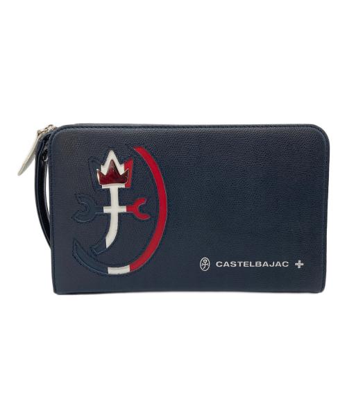 CASTELBAJAC（カステルバジャック）CASTELBAJAC (カステルバジャック) ハンドバッグ　セカンドバッグ　クラッチバッグ　日本製 ネイビー サイズ:実寸参照の古着・服飾アイテム