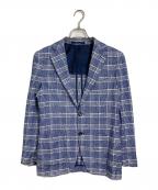 TAGLIATORE×Brilla per il gustoタリアトーレ×ブリッラ ペル イルグースト）の古着「ツイードテーラードジャケット　アウター　ライトアウター　ビジネス　カジュアル　イタリア製　チェック」｜ネイビー