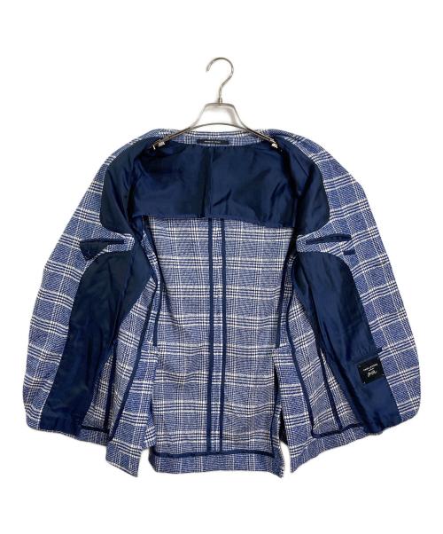 TAGLIATORE（タリアトーレ）TAGLIATORE (タリアトーレ) Brilla per il gusto (ブリッラ ペル イルグースト) ツイードテーラードジャケット　アウター　ライトアウター　ビジネス　カジュアル　イタリア製　チェック ネイビー サイズ:44/7の古着・服飾アイテム