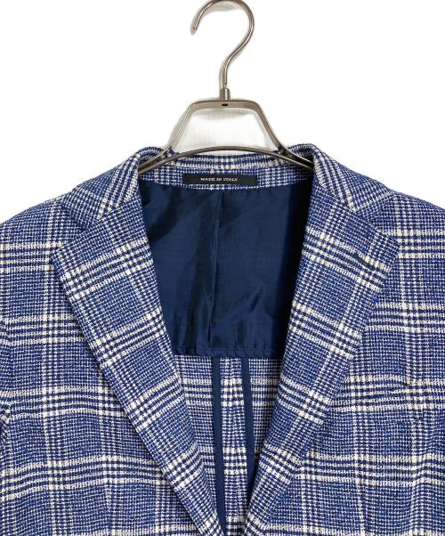 TAGLIATORE（タリアトーレ）TAGLIATORE (タリアトーレ) Brilla per il gusto (ブリッラ ペル イルグースト) ツイードテーラードジャケット　アウター　ライトアウター　ビジネス　カジュアル　イタリア製　チェック ネイビー サイズ:44/7の古着・服飾アイテム
